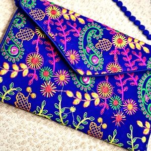Hand Stitched Royal Blue Purse